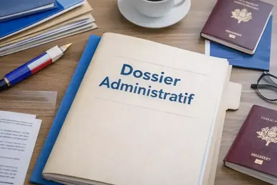 Dossier administratif posé sur un bureau